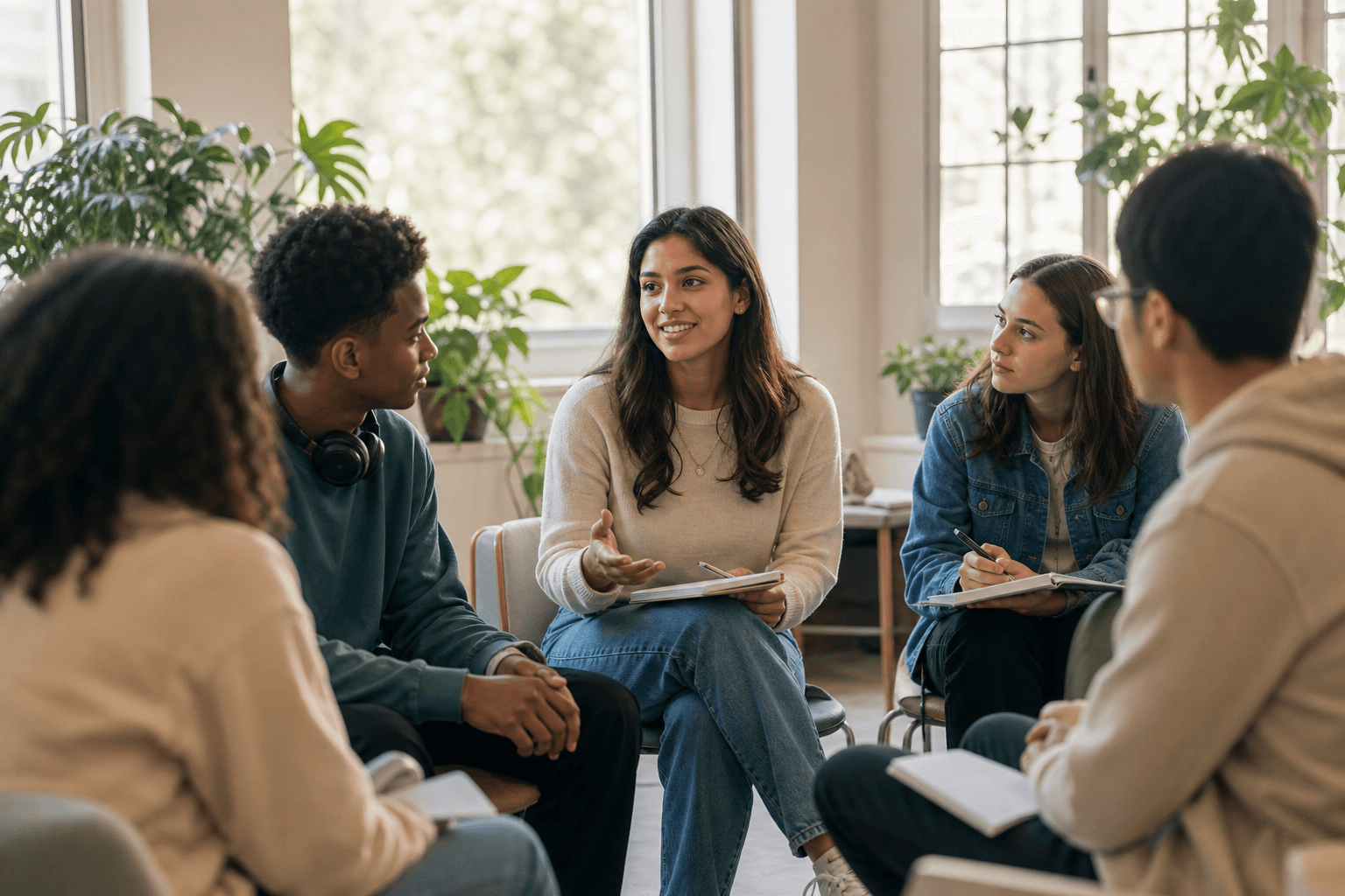 Young people sharing a conversation